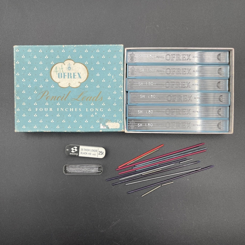 Vintage Ofrex 5H 1.80 Pencil Leads‎ Lot Sheaffer HB Thick Leads Drafting